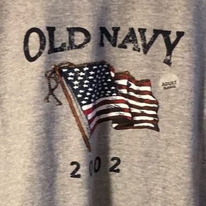 🆕 Old Navy Gray 2002 American Flag Vintage NWT Short Sleeve Tee Shirt Adult XL